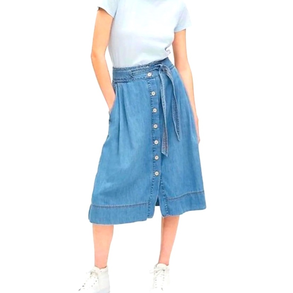 GAP soft denim midi skirt NWT